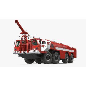 3D Airport Fire Fighting Vehicle MAZ AA 60 Rigged
